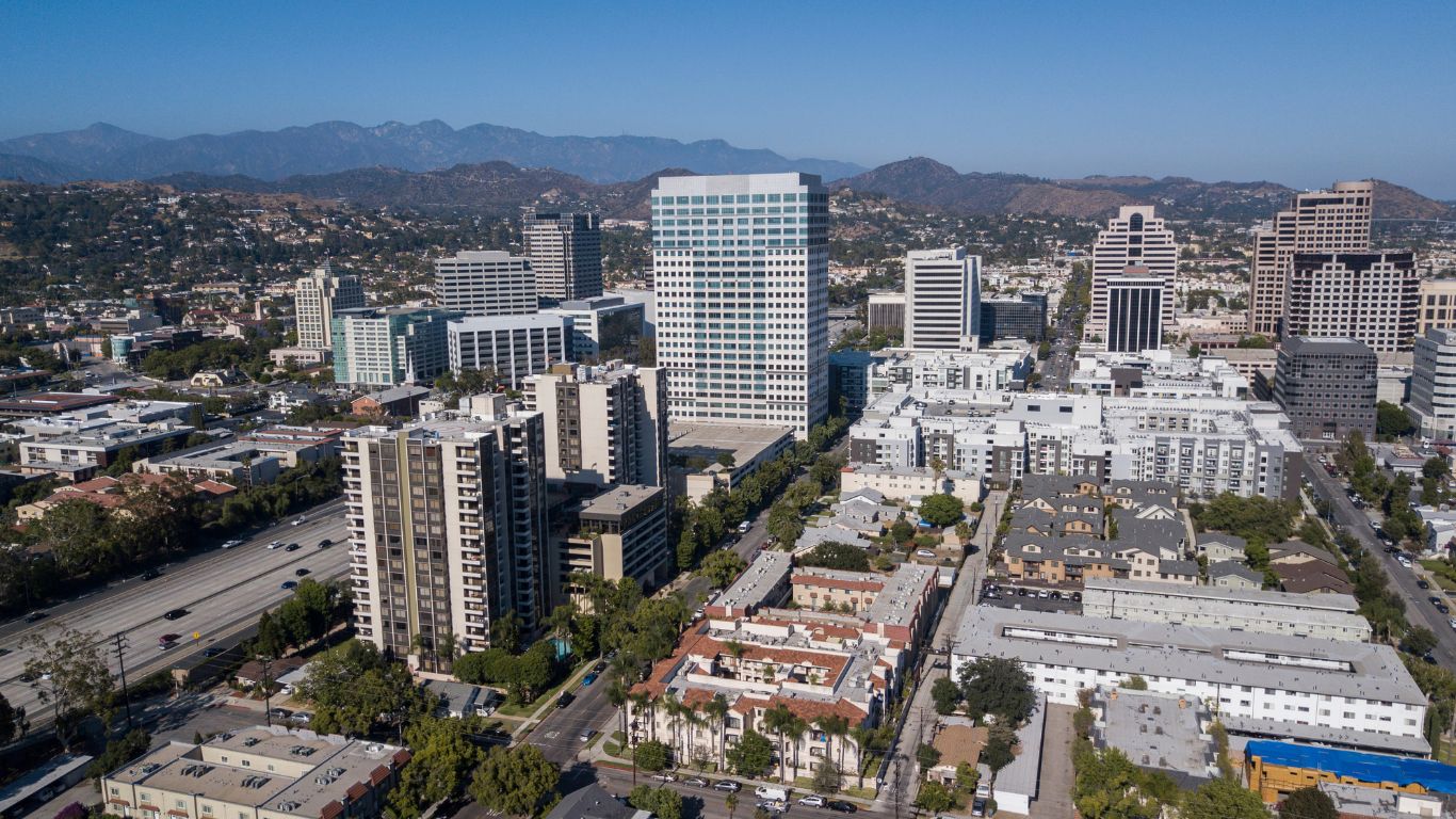 View of Glendale, CA from a plane