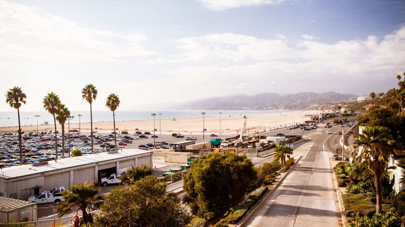 Santa Monica, California roads and beaches