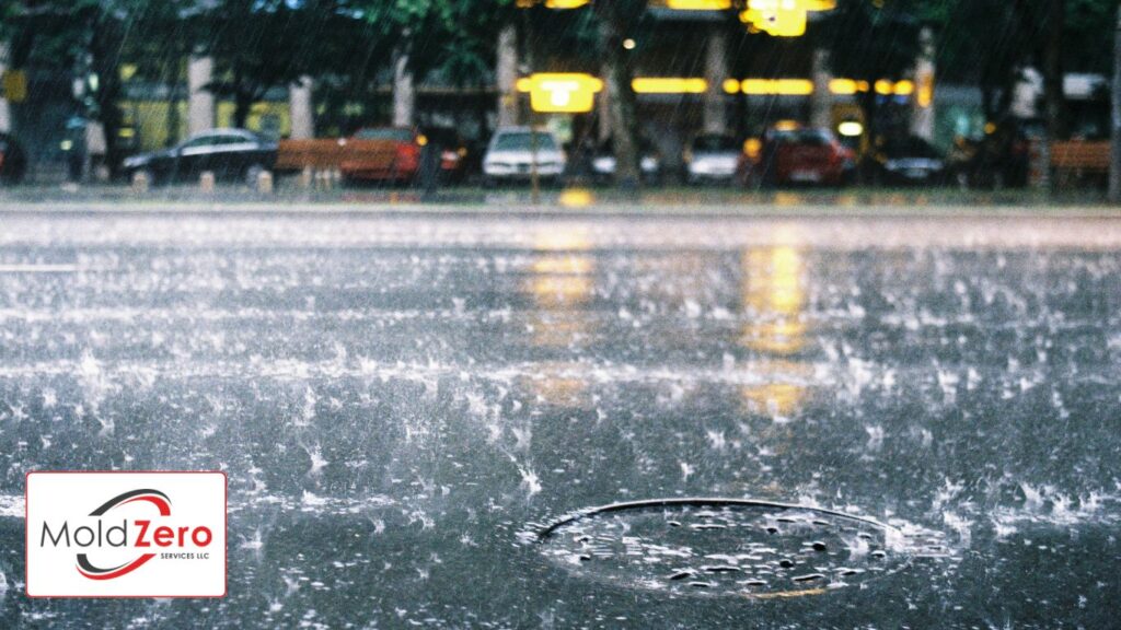 City Street during Heavy Rain