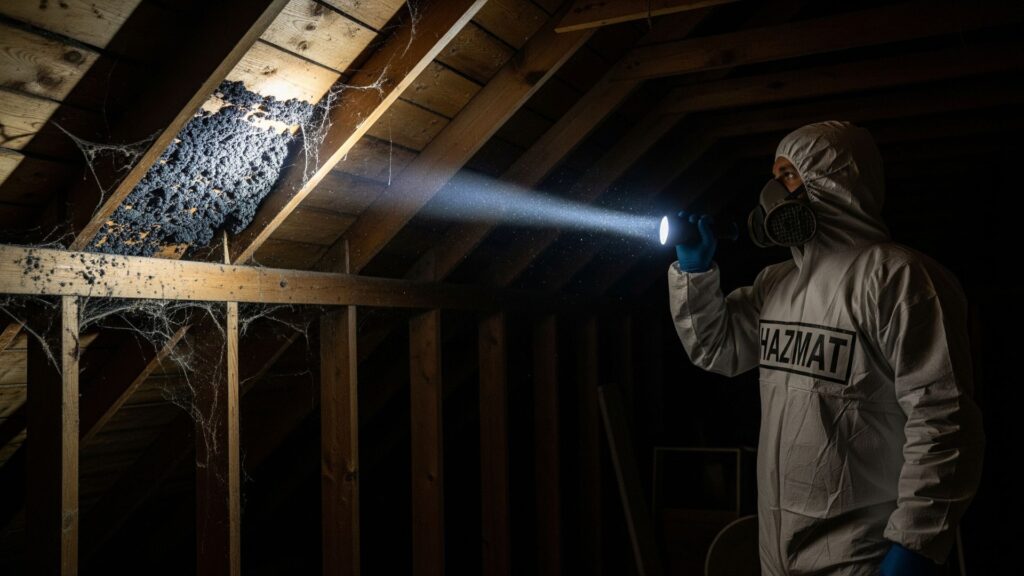 mold inspector in the attic