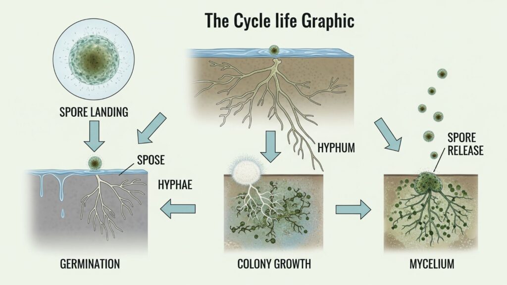 the mold cycle of life graphic